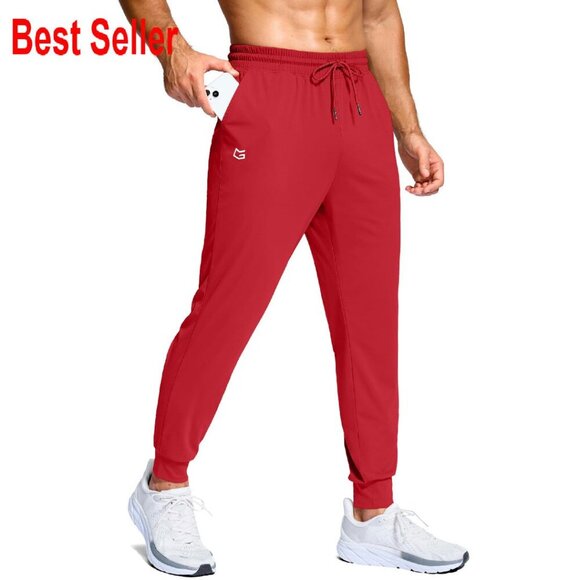Men's Lightweight Joggers Stretch Athletic Track Pants Tapered Fit Gym Wear